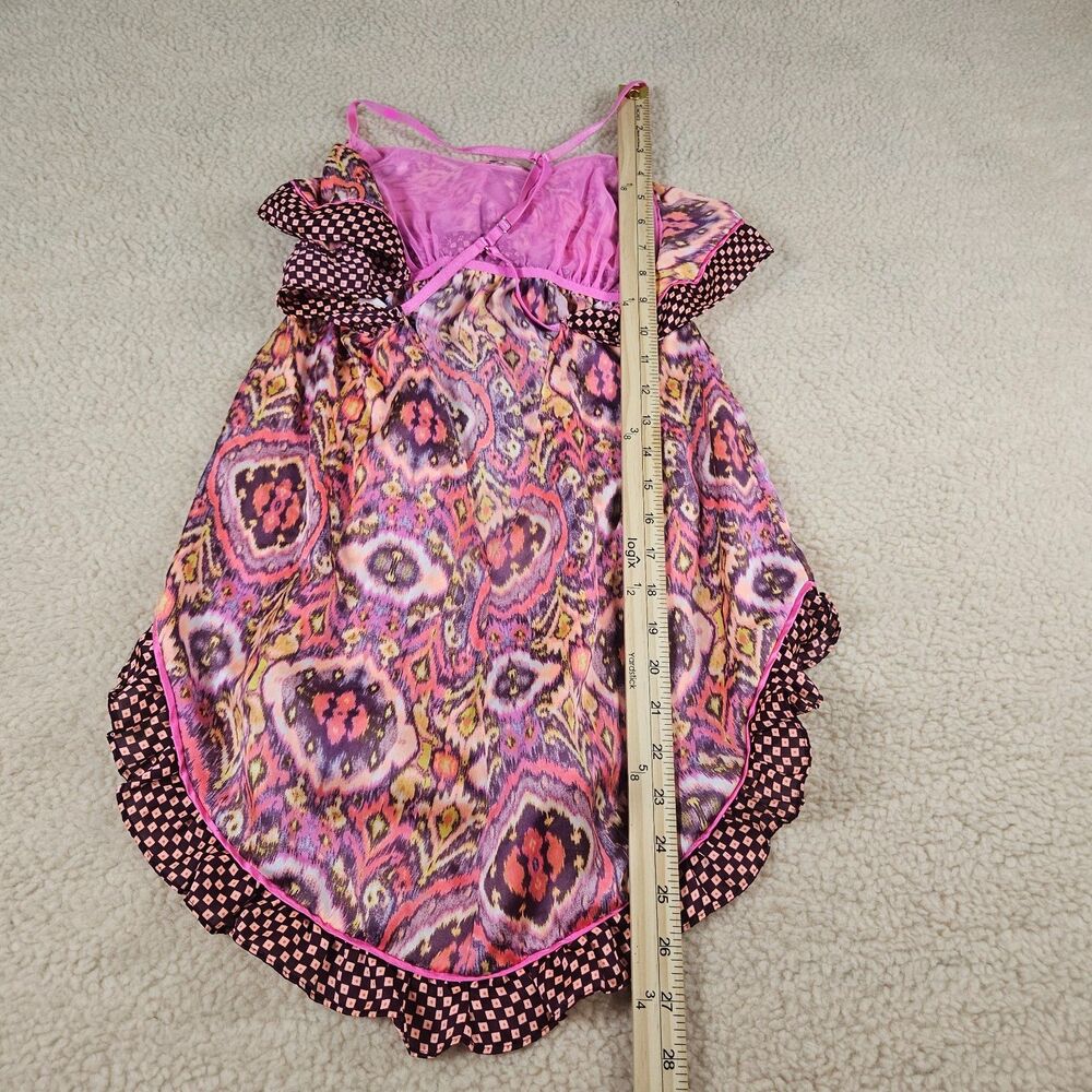 Victoria's Secret Camisole Top S Pink Purple Ikat Print Ruffle Trim Fairycore - Picture 6 of 8